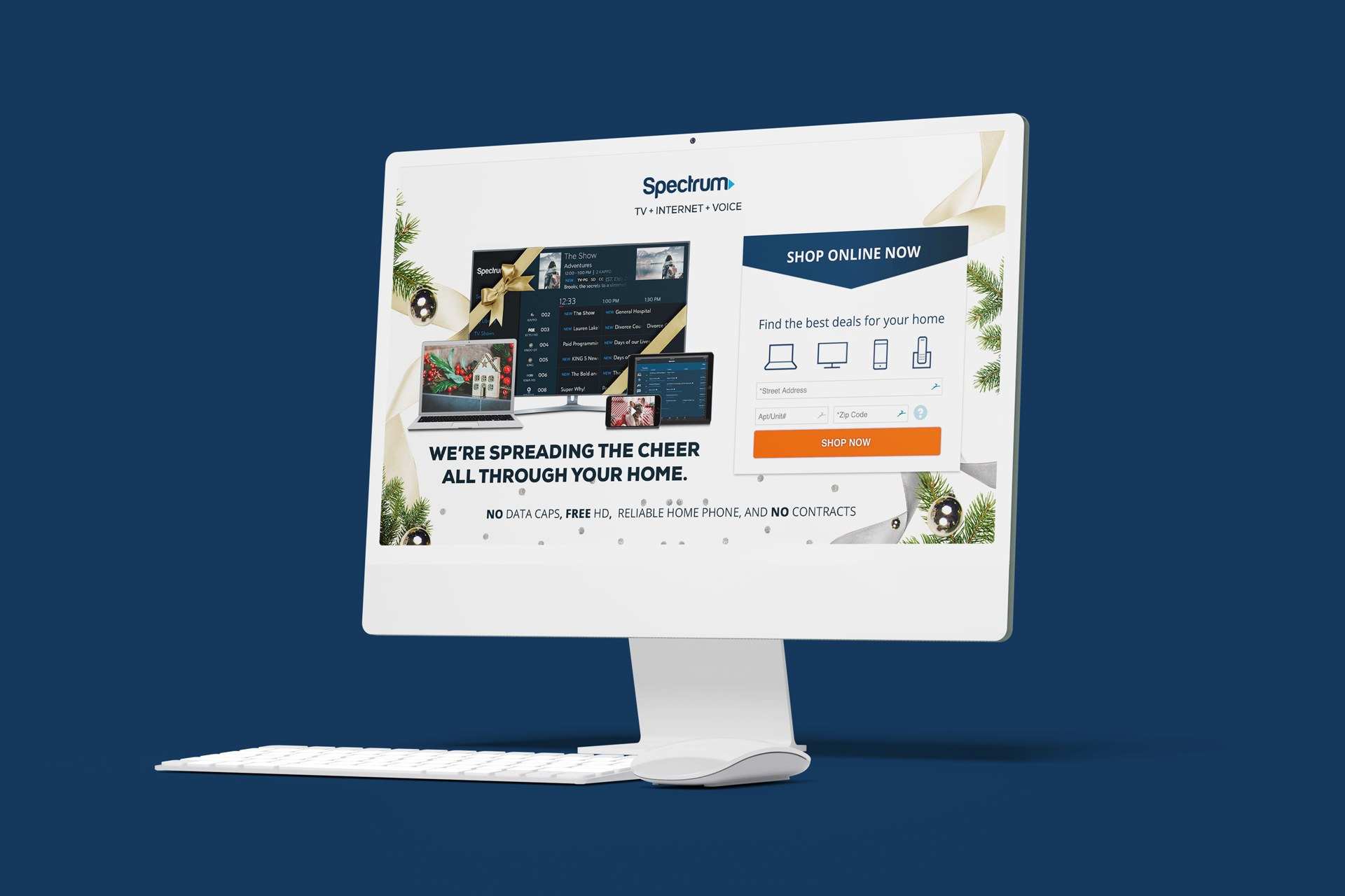 The holiday toolkit on a desktop site: We are spreading the cheer all through your home