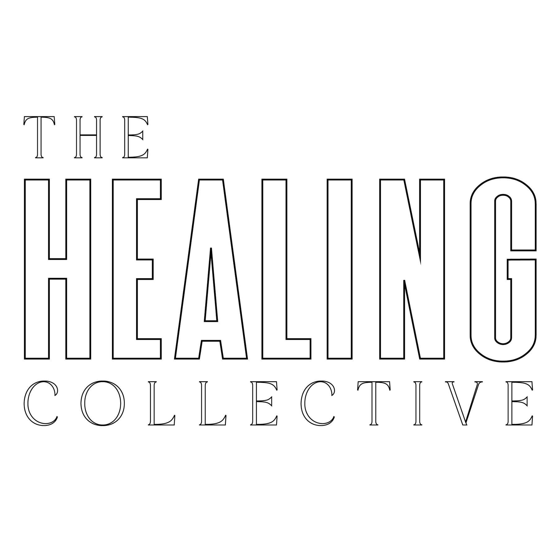 Logo, black and white outline