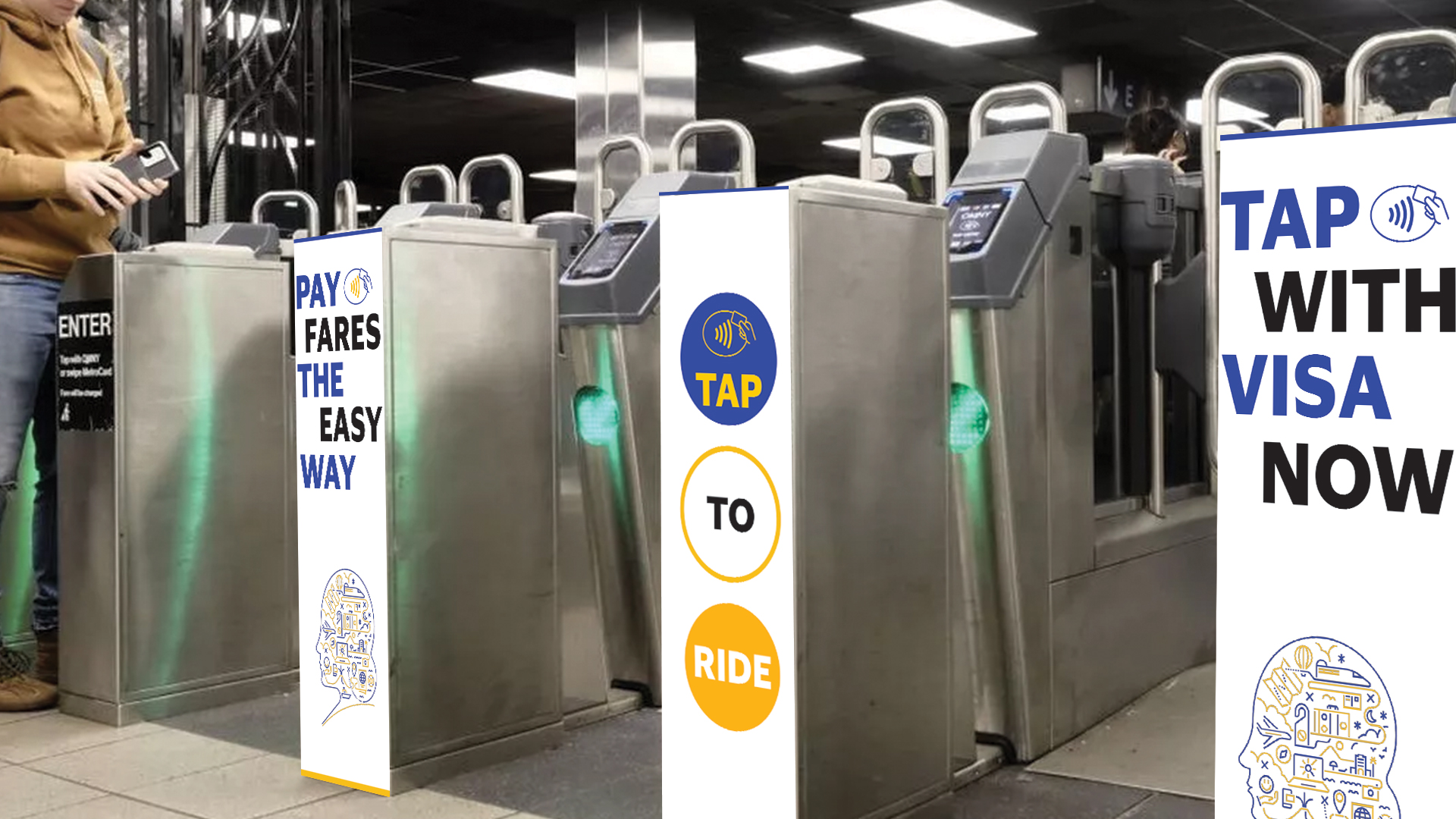 Visa turnstile, before