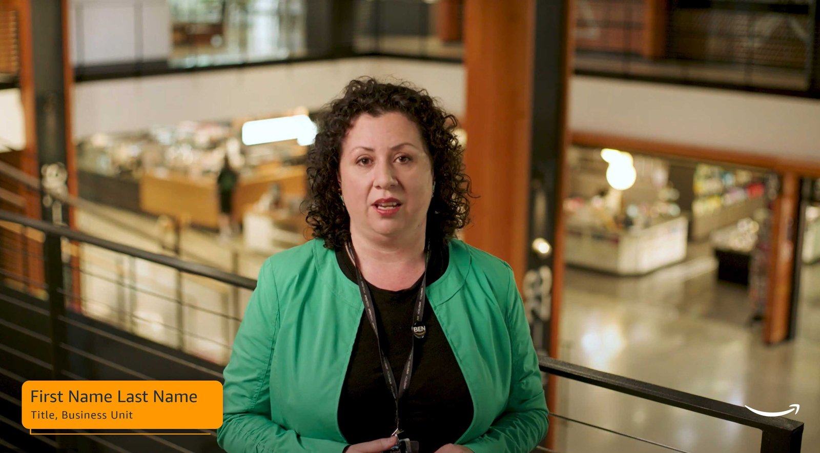 Lower third option 1, name and title over interview footage