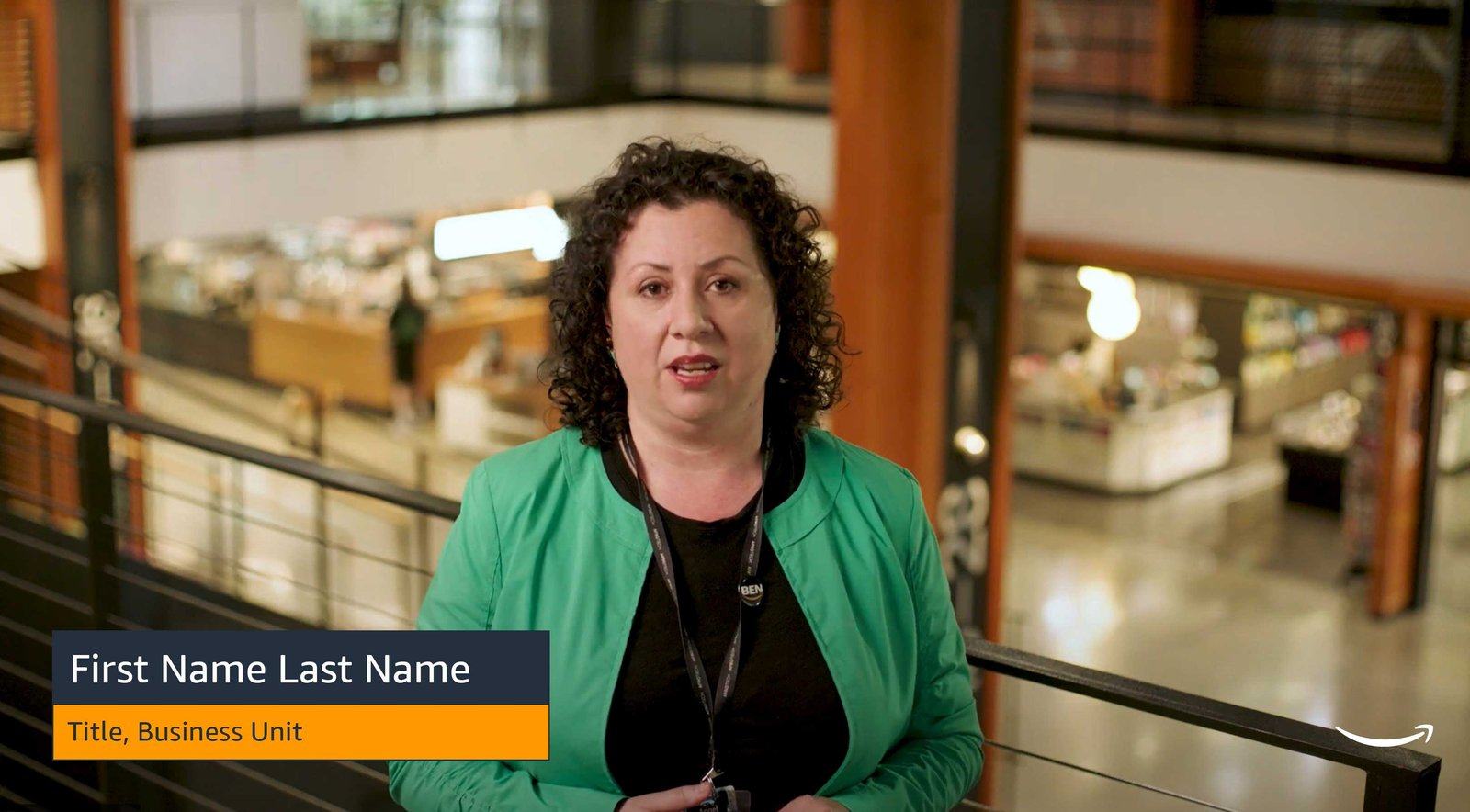 Lower third option 3, name and title over interview footage