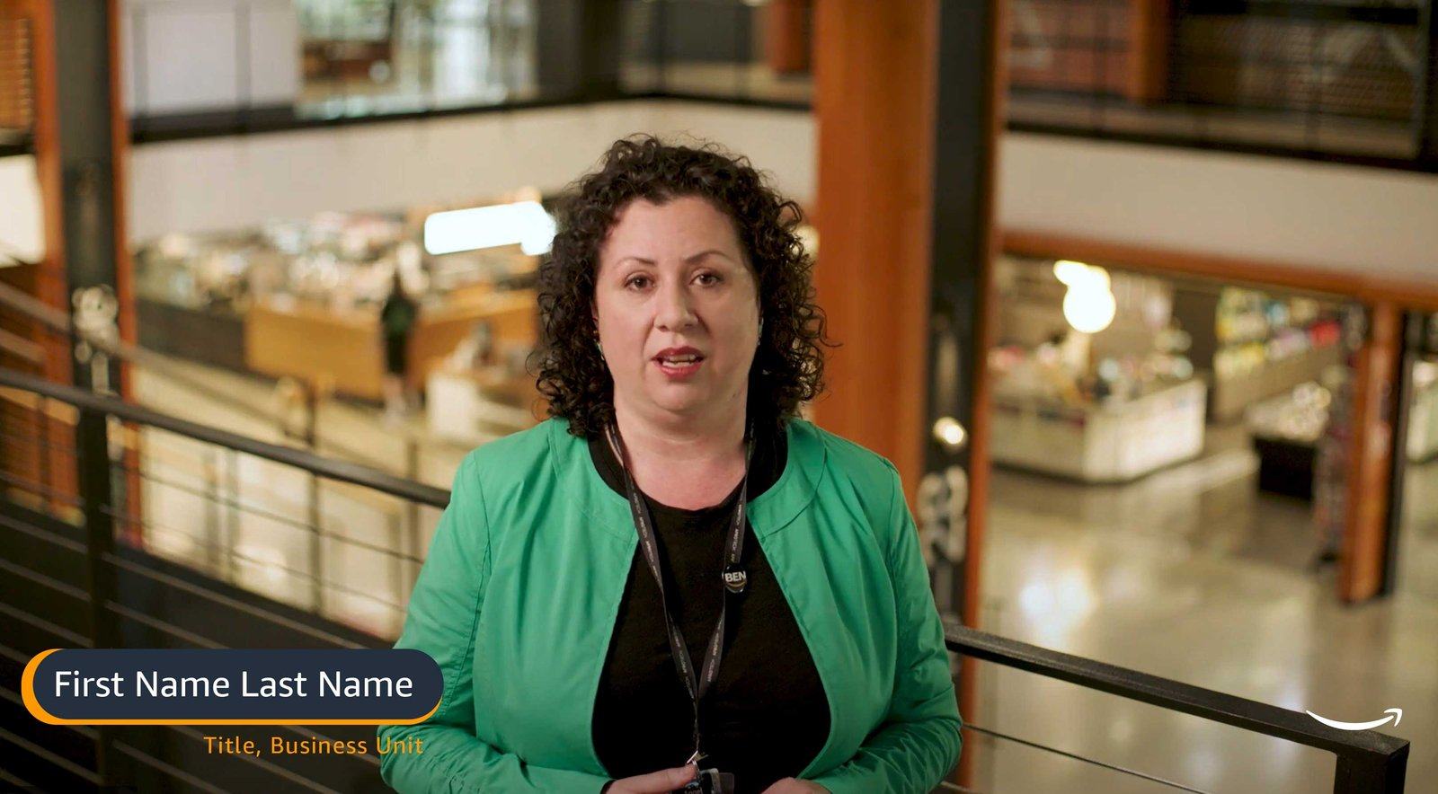 Lower third option 6, name and title over interview footage