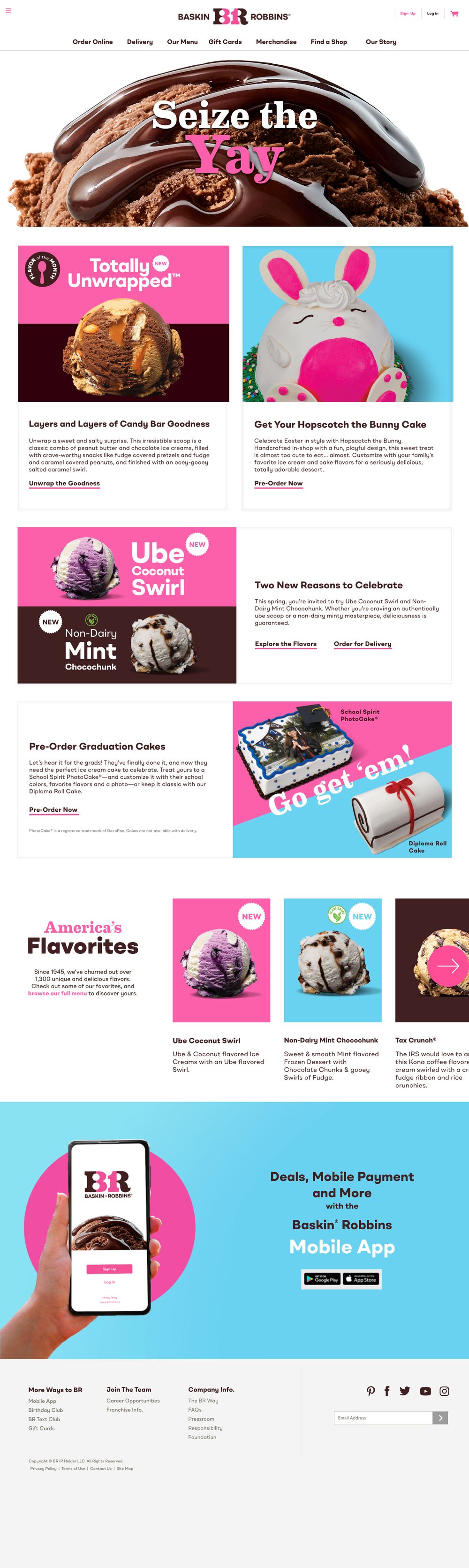 April homepage at desktop, full page