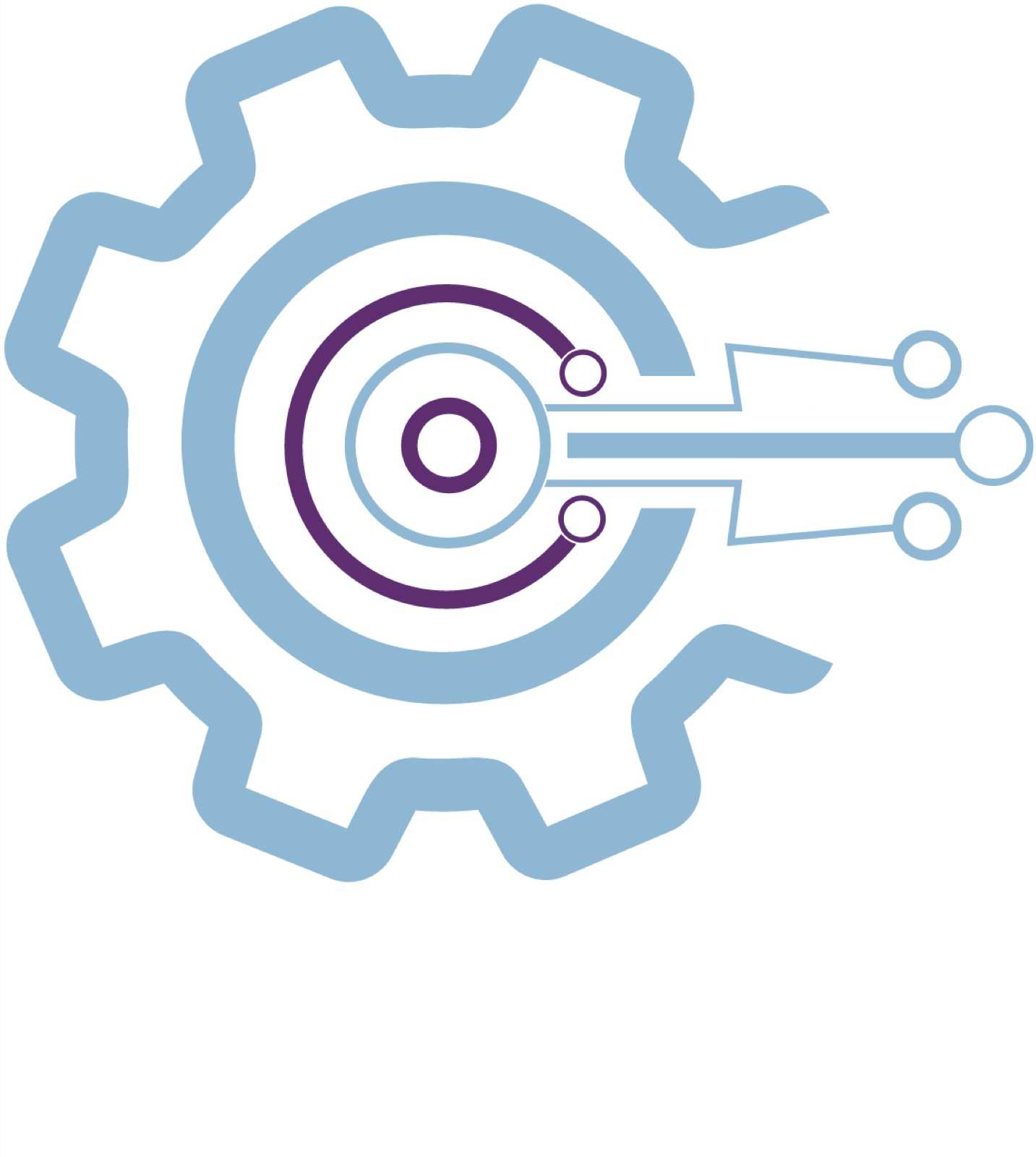 The BENgineers mark: a gear in light blue around a purple circuit ring that runs out to three nodes