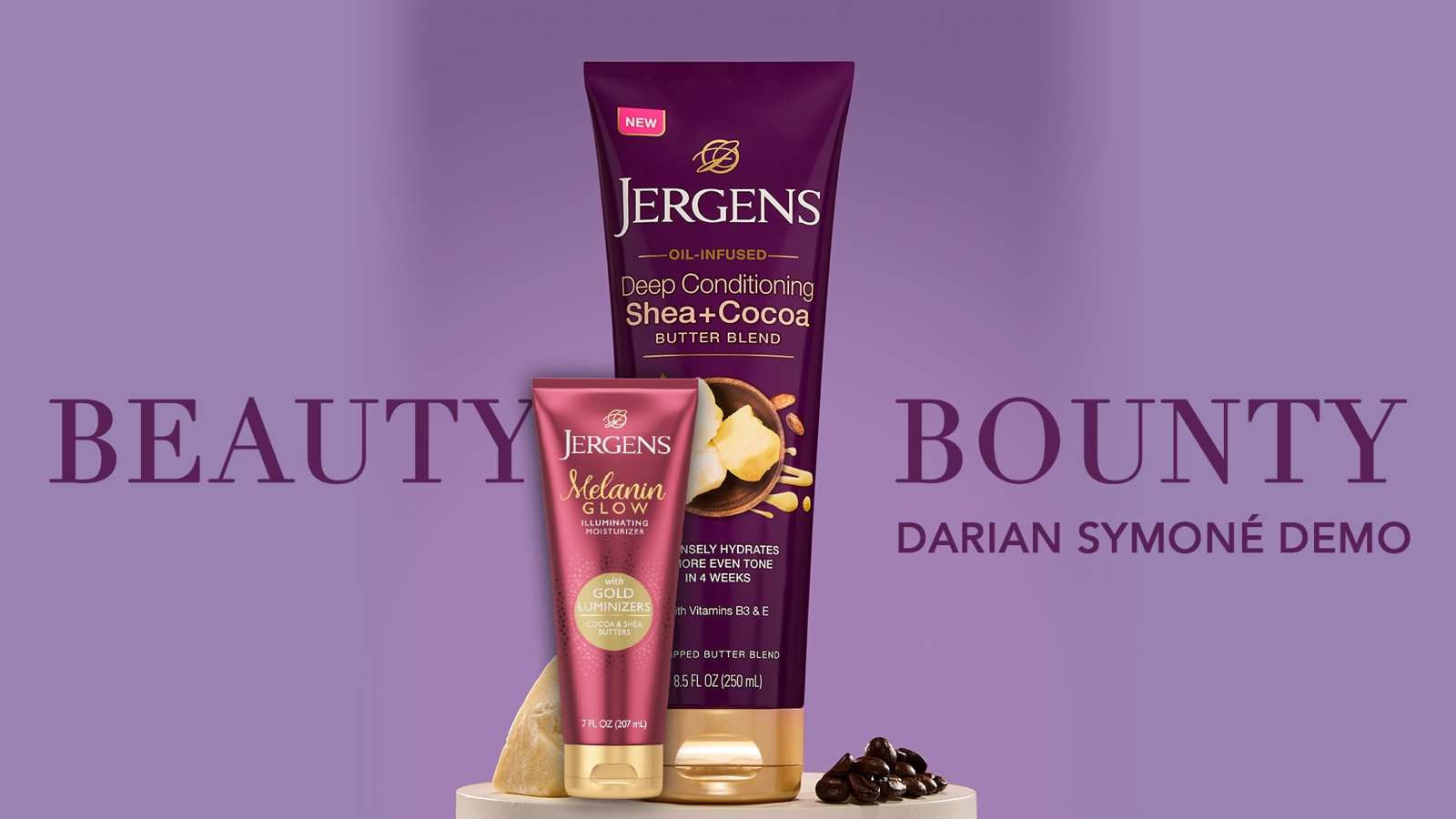 Beauty Bounty title card, Darian Symoné demo, purple