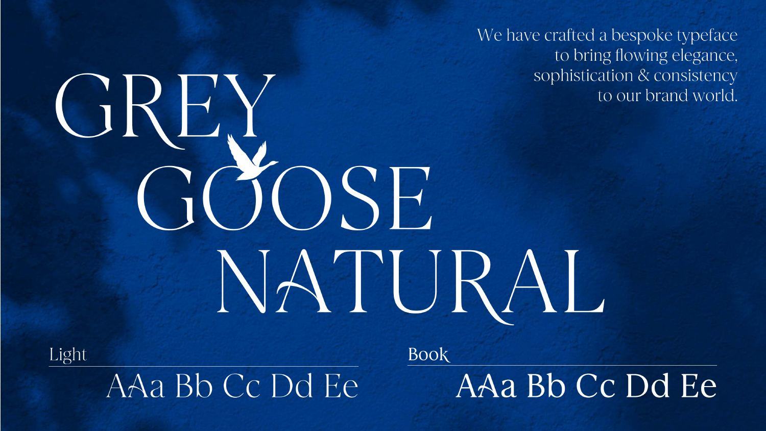 Grey Goose Natural typeface, specimen