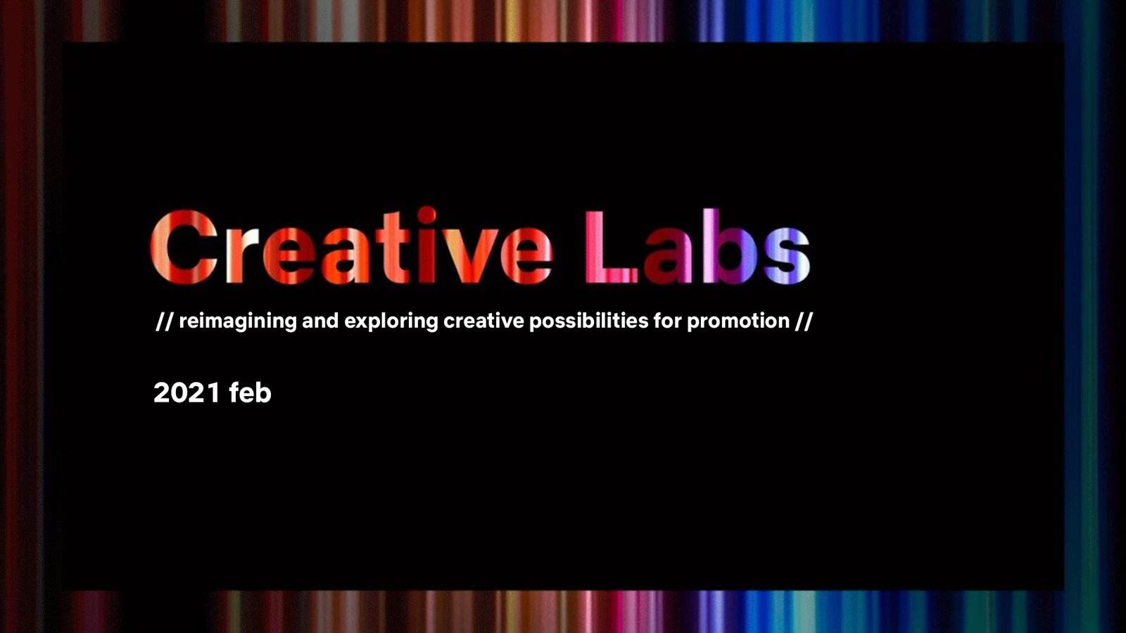 Creative Labs team deck, cover framed by the bar identity