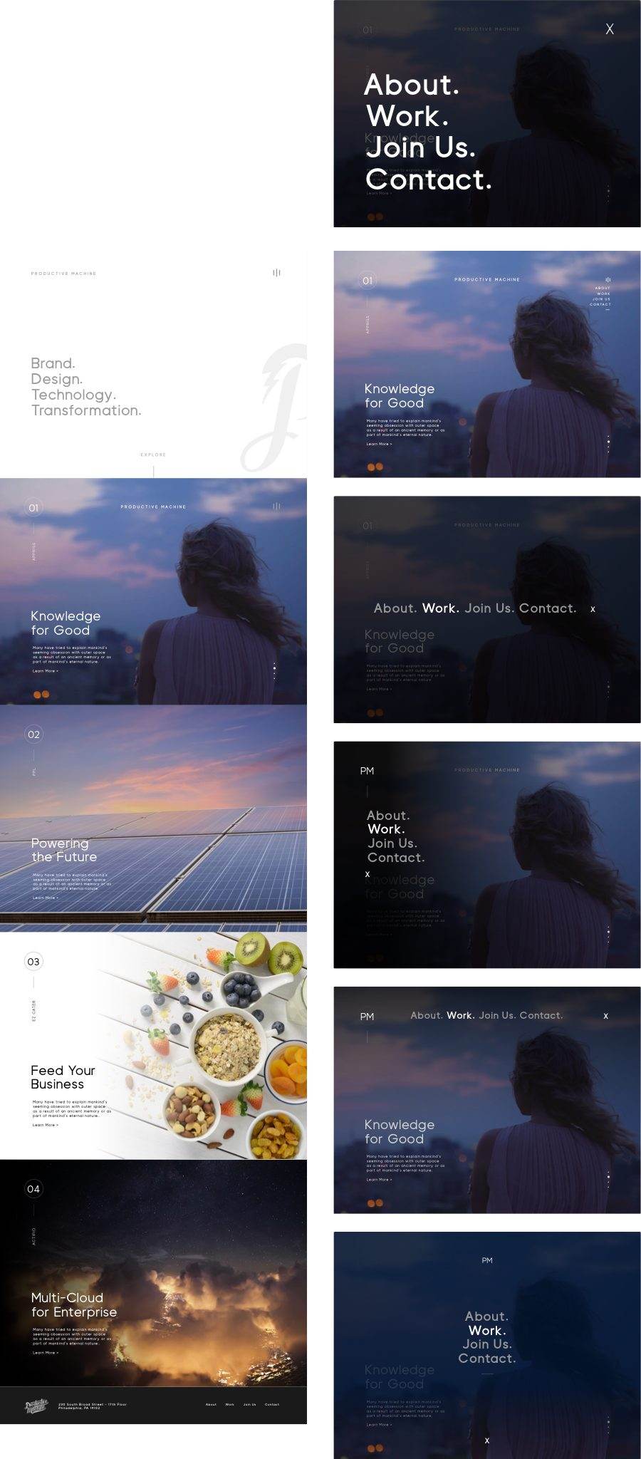 Productive Machine website wireframe, 25 September 2018