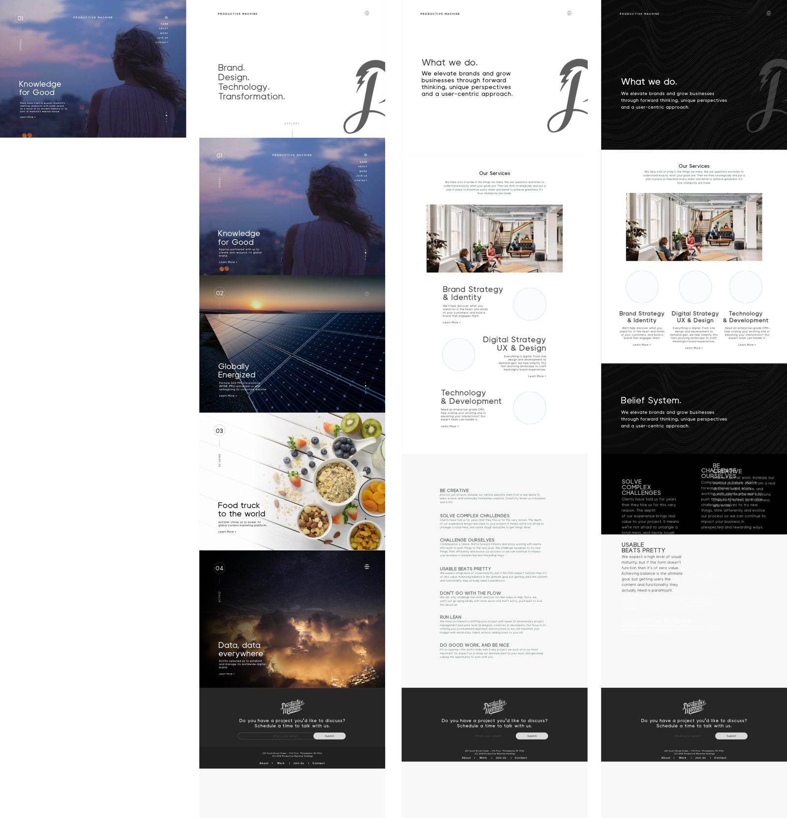 Productive Machine website wireframe, 28 September 2018