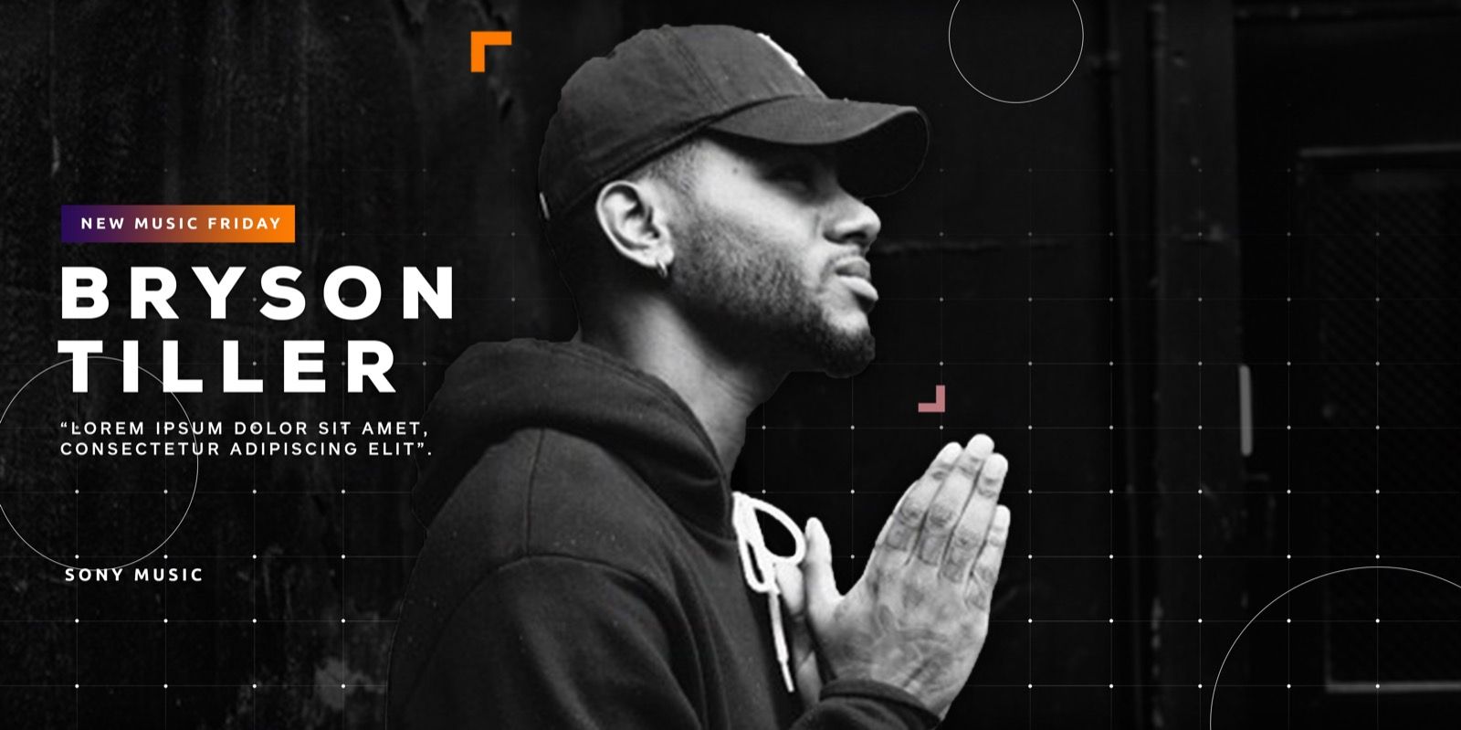 Billboard direction, Bryson Tiller, black and white